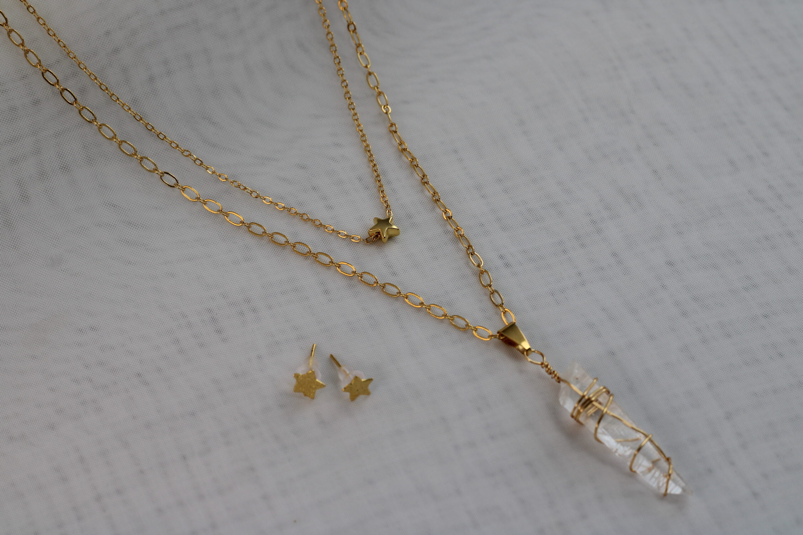 CADENA DOBLE CUARZO BLANCO 2 CADENA DOBLE CUARZO BLANCO - Imagen 2